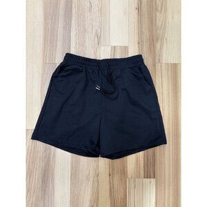 Black Sweatshorts L Elastic Waist Drawstring Polyester/Cotton Blend Shorts